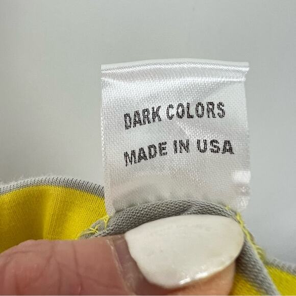 NWT Shane Justin Runway Flare Pants sz 2XL Yellow Grey Stripe Cotton Authentic - Picture 4 of 9